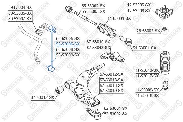 Stellox 56-53006-SX Front Left stabilizer bar 5653006SX