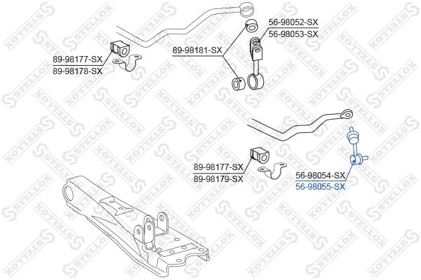 Stellox 56-98055-SX Front Left stabilizer bar 5698055SX