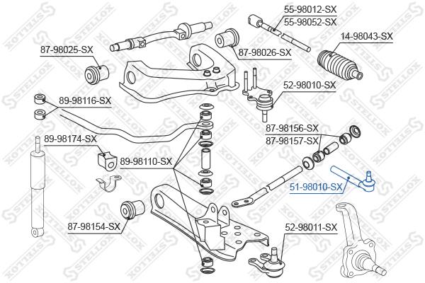 Stellox 51-98010-SX Tie rod end outer 5198010SX