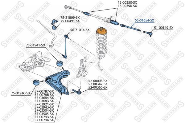 Stellox 55-01654-SX Inner Tie Rod 5501654SX