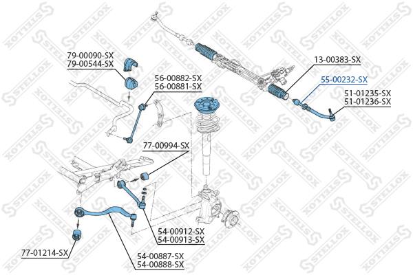 Stellox 55-00232-SX Inner Tie Rod 5500232SX