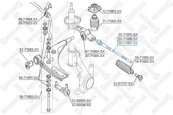 Stellox 55-71007-SX Inner Tie Rod 5571007SX