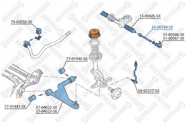 Stellox 55-00199-SX Inner Tie Rod 5500199SX