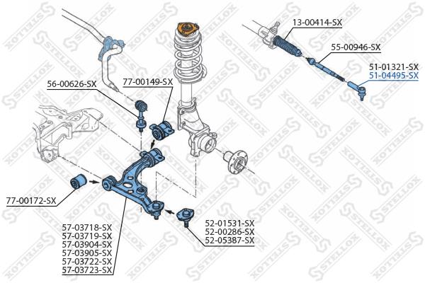Stellox 51-04495-SX Tie rod end outer 5104495SX