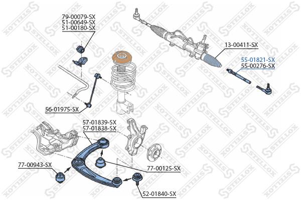 Stellox 55-01821-SX Inner Tie Rod 5501821SX