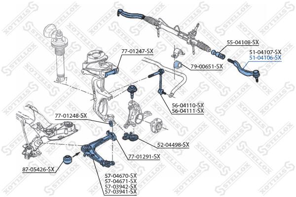 Stellox 51-04106-SX Tie rod end right 5104106SX