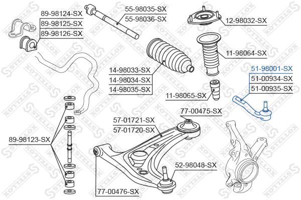Stellox 51-98001-SX Tie rod end outer 5198001SX