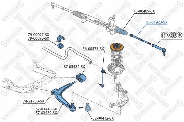 Stellox 55-01923-SX Inner Tie Rod 5501923SX