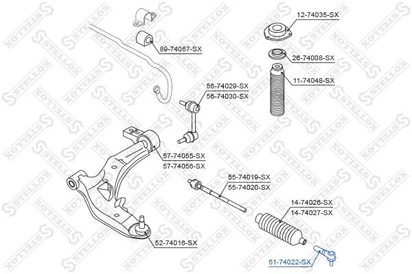 Stellox 51-74022-SX Tie rod end outer 5174022SX