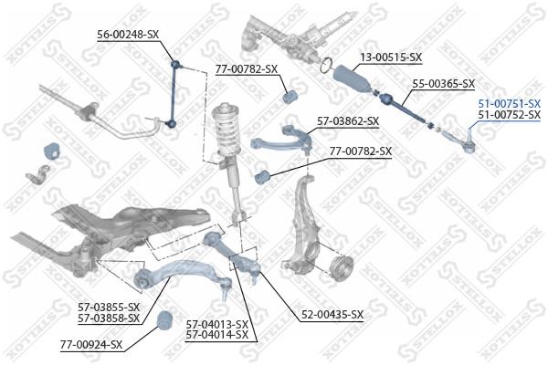 Stellox 51-00751-SX Tie rod end left 5100751SX