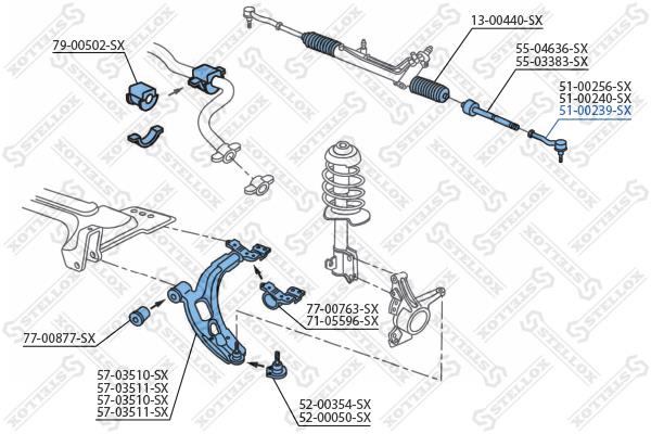 Stellox 51-00239-SX Tie rod end right 5100239SX