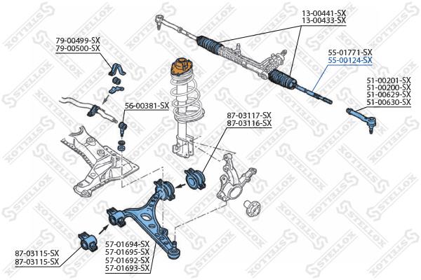 Stellox 55-00124-SX Inner Tie Rod 5500124SX