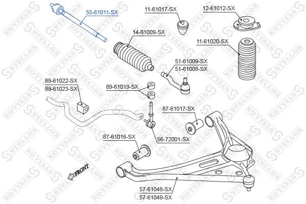 Stellox 55-61011-SX Inner Tie Rod 5561011SX