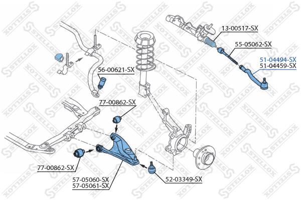 Stellox 51-04494-SX Tie rod end left 5104494SX