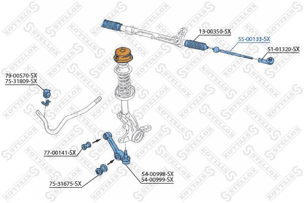 Stellox 55-00133-SX Inner Tie Rod 5500133SX