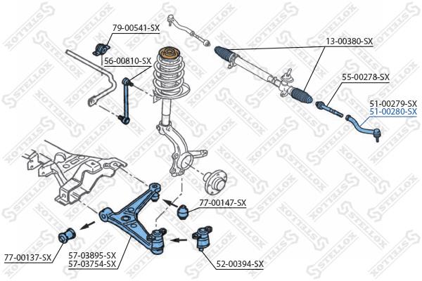 Stellox 51-00280-SX Tie rod end right 5100280SX