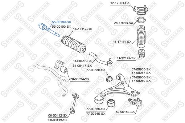 Stellox 55-00189-SX Inner Tie Rod 5500189SX