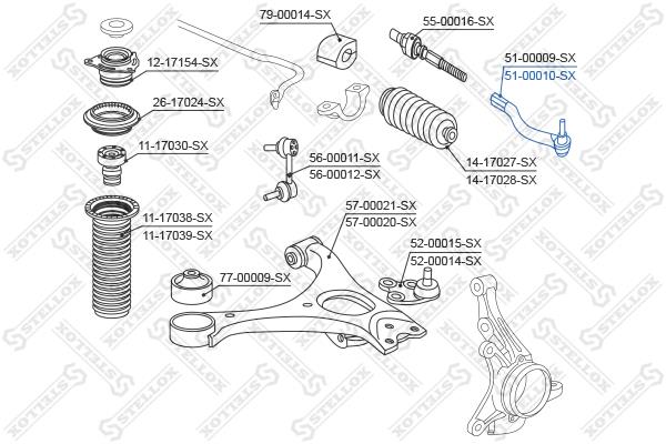 Stellox 51-00010-SX Tie rod end right 5100010SX