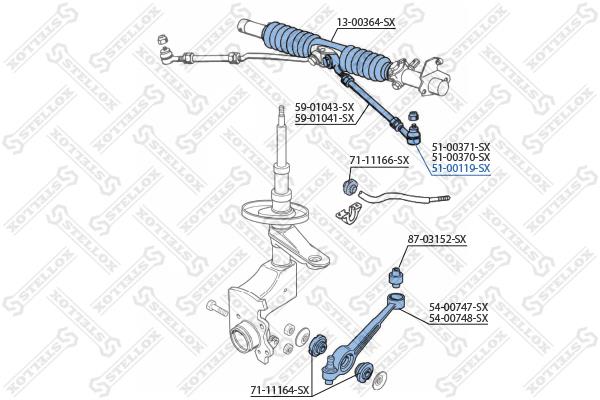 Stellox 51-00119-SX Tie rod end left 5100119SX