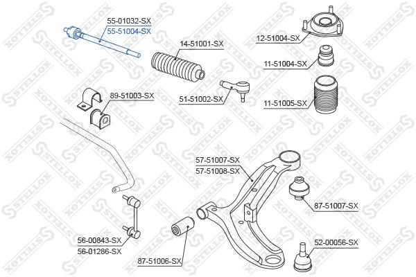 Stellox 55-51004-SX Inner Tie Rod 5551004SX