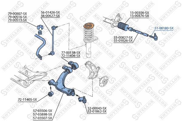 Stellox 51-00180-SX Tie rod end outer 5100180SX