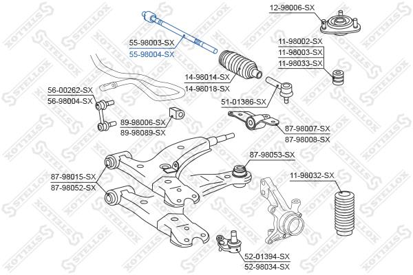 Stellox 55-98004-SX Inner Tie Rod 5598004SX
