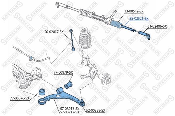 Stellox 55-02526-SX Inner Tie Rod 5502526SX