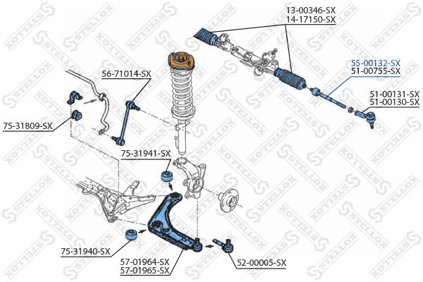 Stellox 55-00132-SX Inner Tie Rod 5500132SX