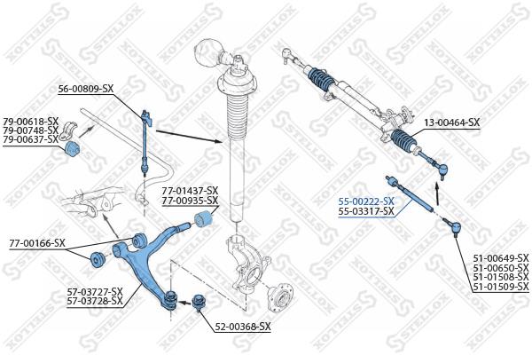 Stellox 55-00222-SX Inner Tie Rod 5500222SX