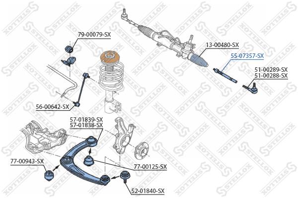 Stellox 55-07357-SX Inner Tie Rod 5507357SX