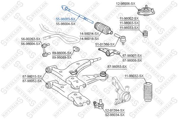 Stellox 55-98003-SX Inner Tie Rod 5598003SX