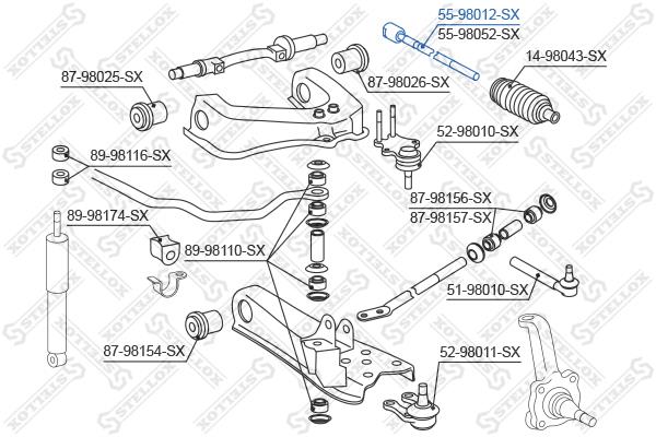 Stellox 55-98012-SX Inner Tie Rod 5598012SX