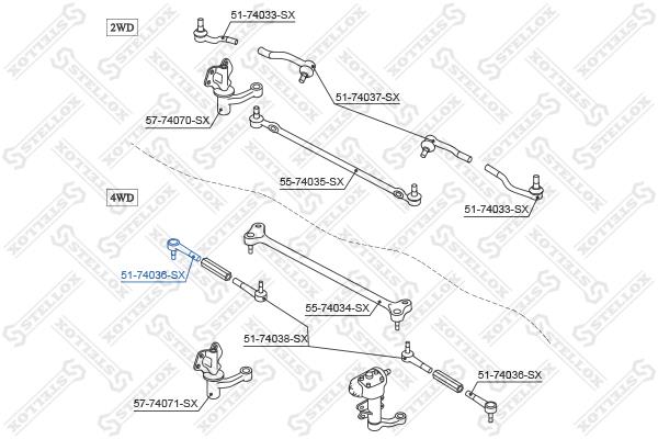 Stellox 51-74036-SX Tie rod end outer 5174036SX