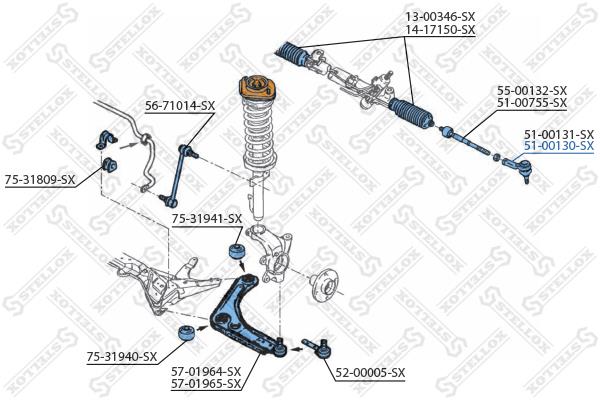 Stellox 51-00130-SX Tie rod end right 5100130SX