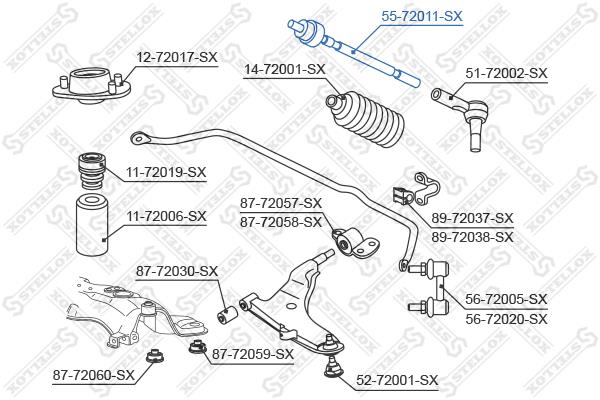 Stellox 55-72011-SX Inner Tie Rod 5572011SX