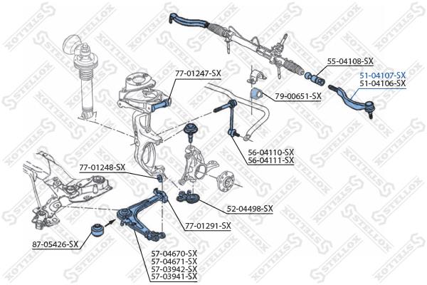 Stellox 51-04107-SX Tie rod end left 5104107SX