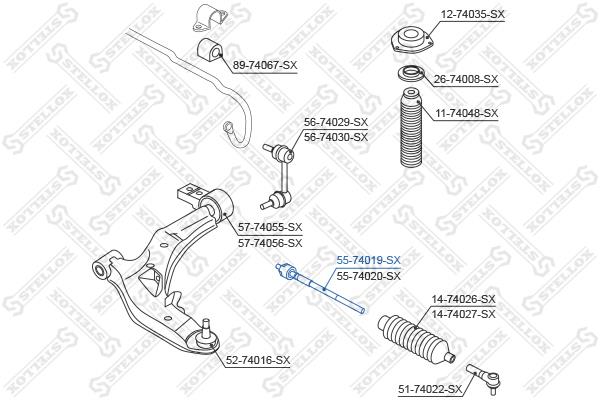 Stellox 55-74019-SX Inner Tie Rod 5574019SX
