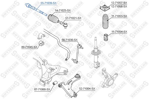 Stellox 55-71039-SX Inner Tie Rod 5571039SX