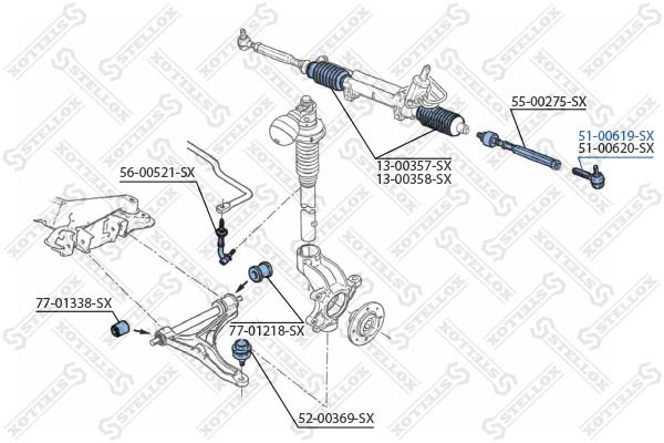 Stellox 51-00619-SX Tie rod end left 5100619SX