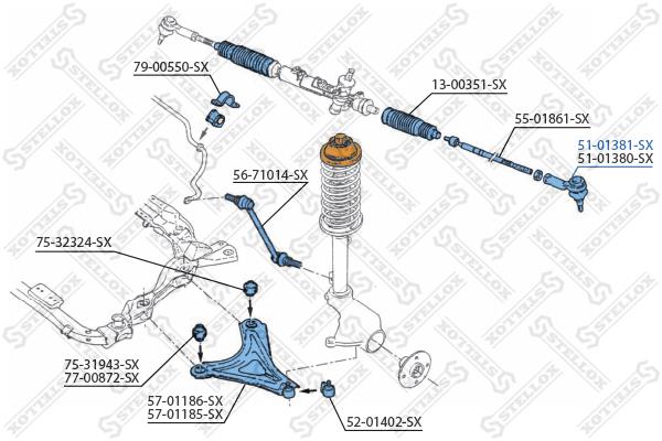 5101381SX Stellox Left tie rod end