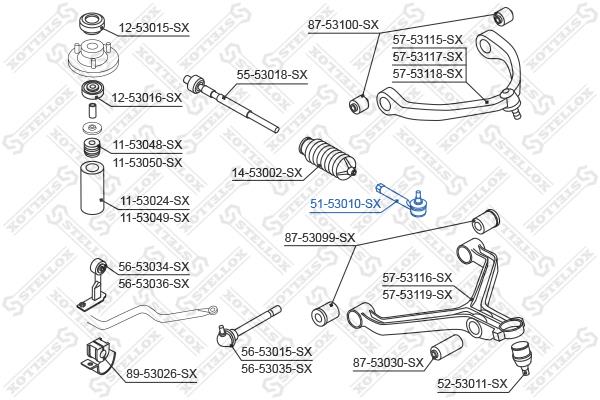 Stellox 51-53010-SX Tie rod end outer 5153010SX