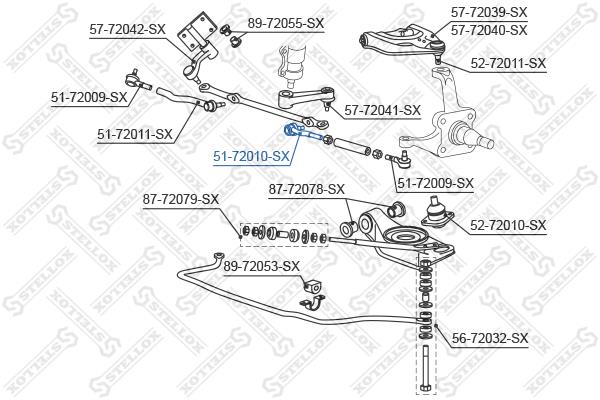 Outer tie rod end Mitsubishi Lancer: 5172010SX Stellox Tie rod end inner