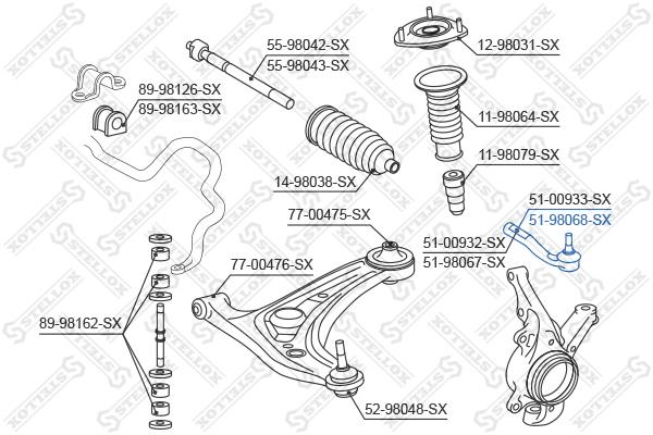 Stellox 51-98068-SX Tie rod end left 5198068SX