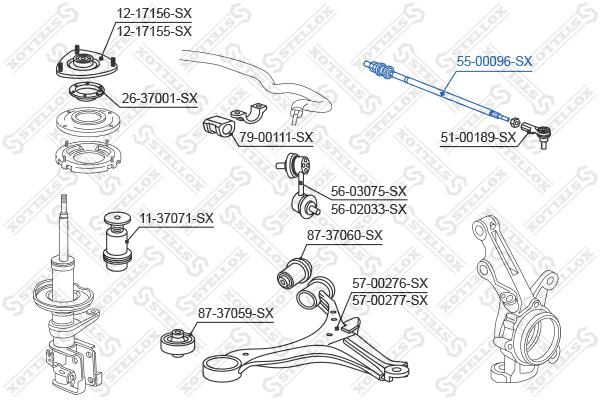 Stellox 55-00096-SX Inner Tie Rod 5500096SX