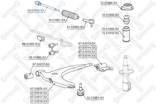 Stellox 55-51005-SX Inner Tie Rod 5551005SX