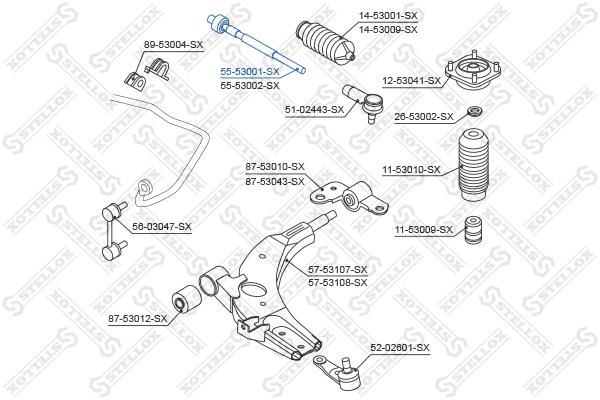 Stellox 55-53001-SX Inner Tie Rod 5553001SX