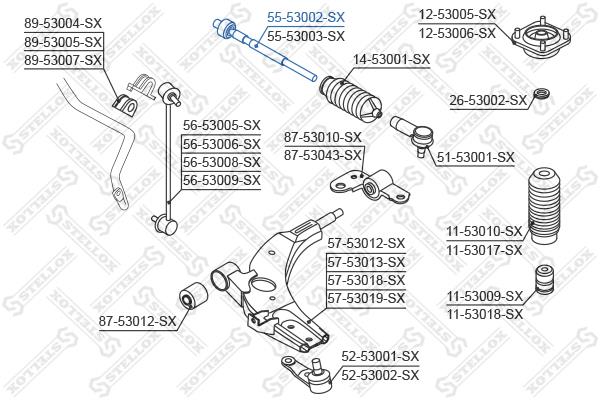 Stellox 55-53002-SX Inner Tie Rod 5553002SX