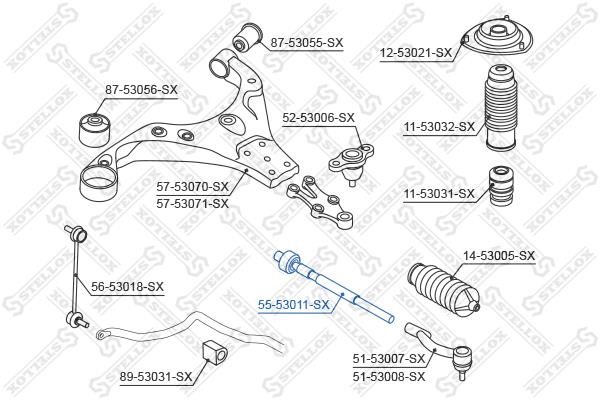 Stellox 55-53011-SX Inner Tie Rod 5553011SX