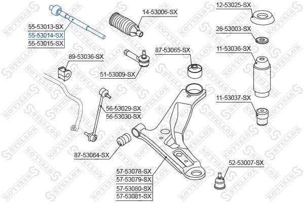 Stellox 55-53014-SX Inner Tie Rod 5553014SX