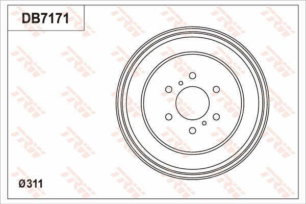 TRW DB7171 Brake drum DB7171